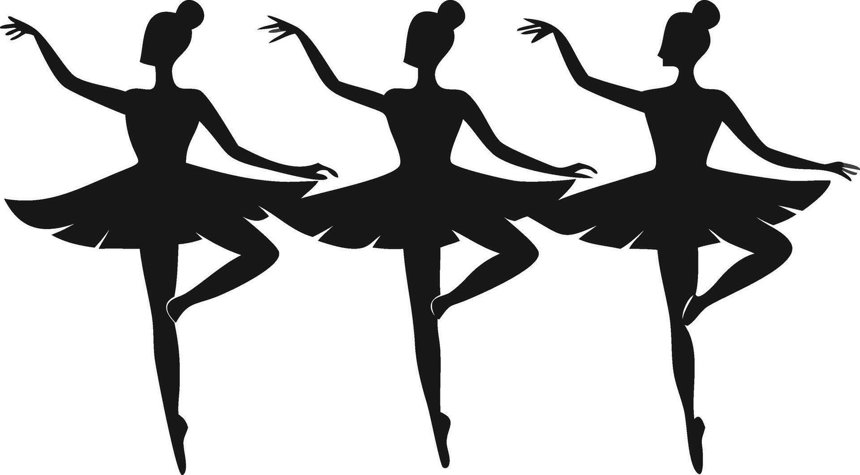 Silhouette Of Ballet Dancers Performing Dance vector