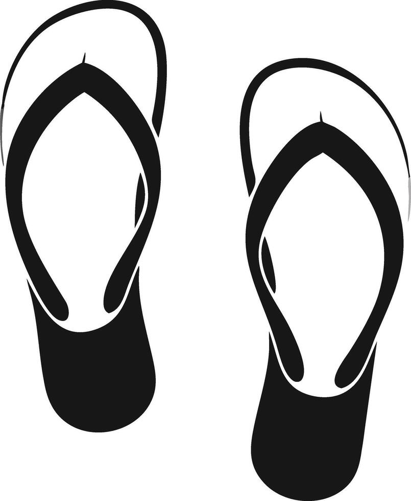Simple Minimalist Flip Flops Footwear Icon Illustration vector