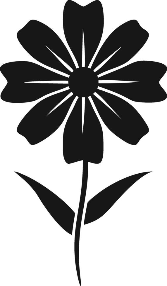 Simple Black And White Flower Illustration vector