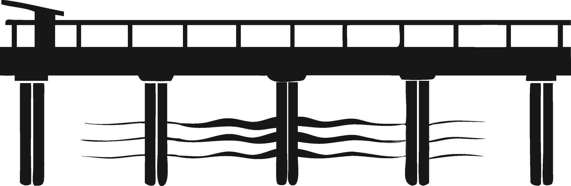 Simple Pier Illustration On The Water vector