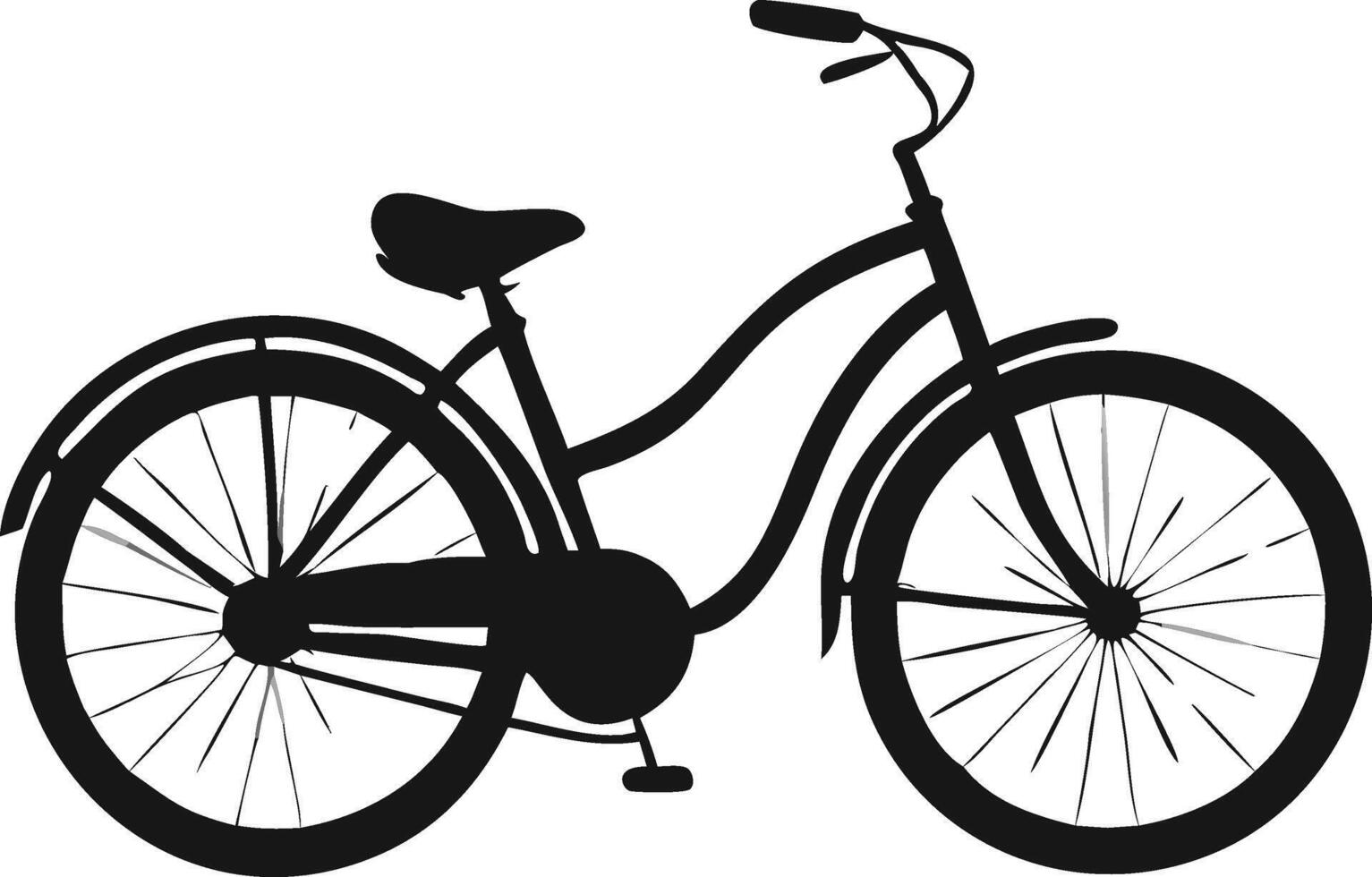 Simple Black Bicycle Illustration Design vector