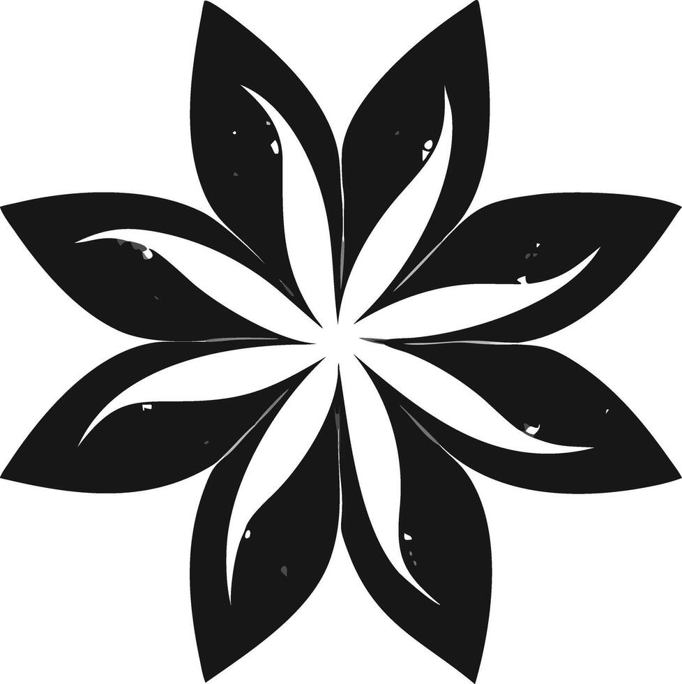 Simple Monochrome Flower Design Graphic vector