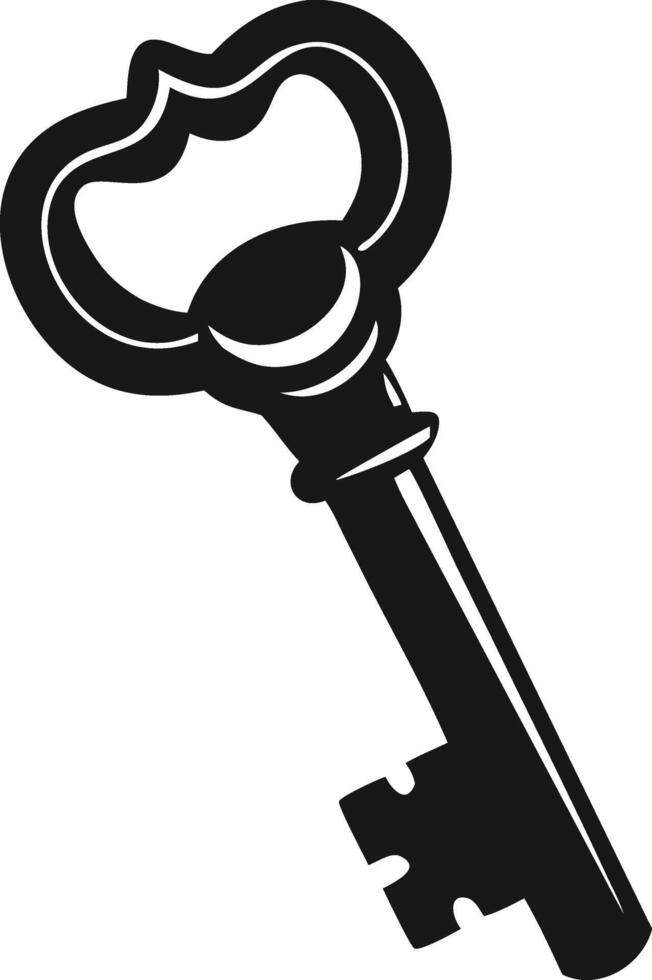 Simple Black Antique Key Graphic Illustration vector