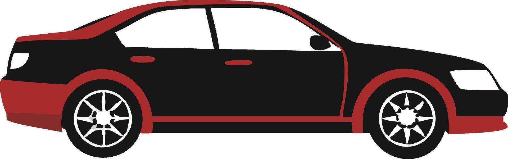Stylish Black And Red Car Illustration vector