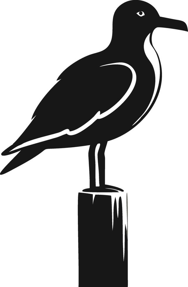 Seagull Perched Graphic Bird Illustration vector