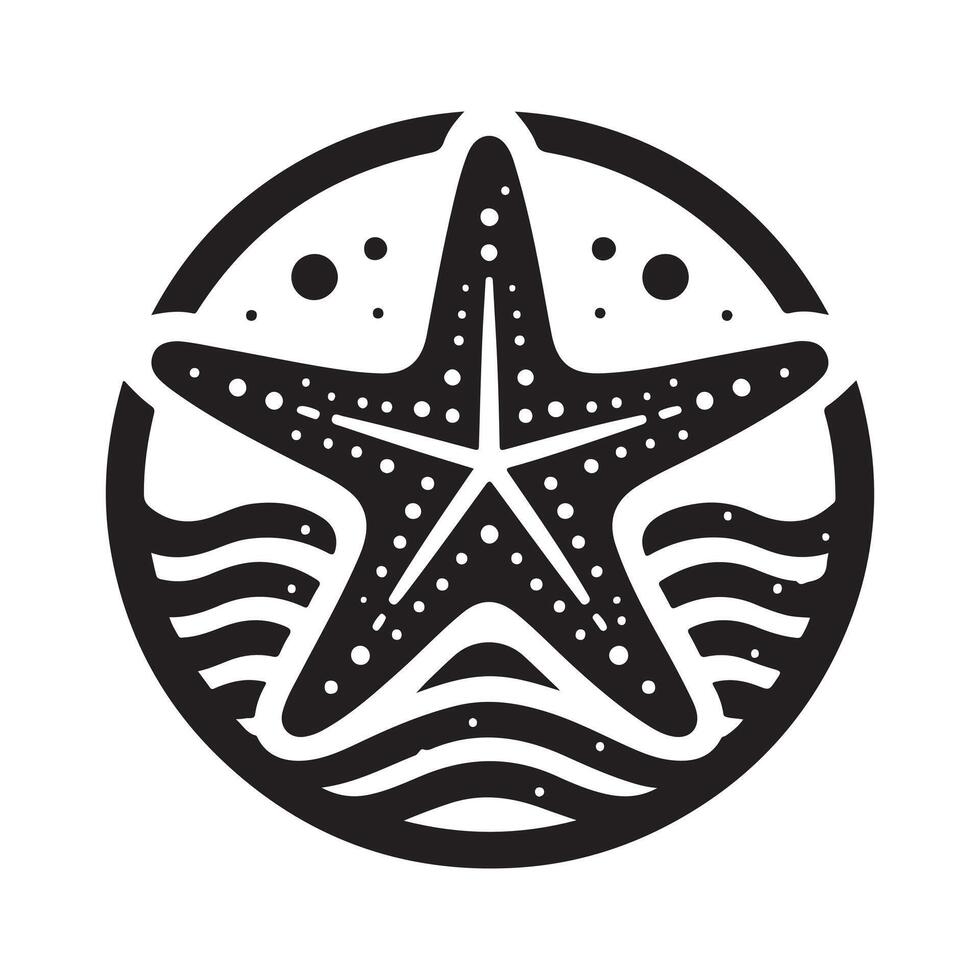 Starfish Silhouette for Tropical Inspired Designs vector