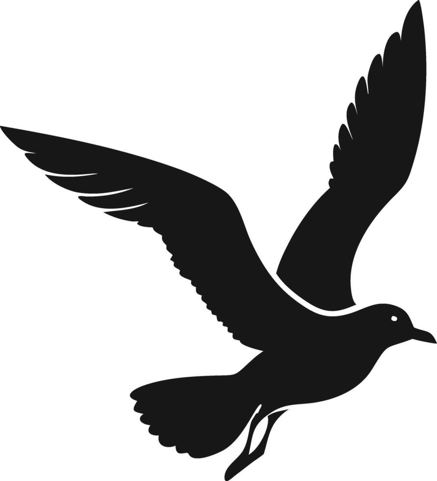 Seagull Flying Graphic Silhouette Isolated Background vector