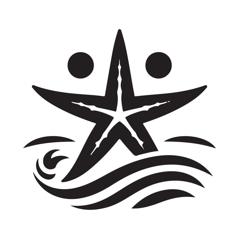 Starfish Silhouette Black for Coastal Branding vector