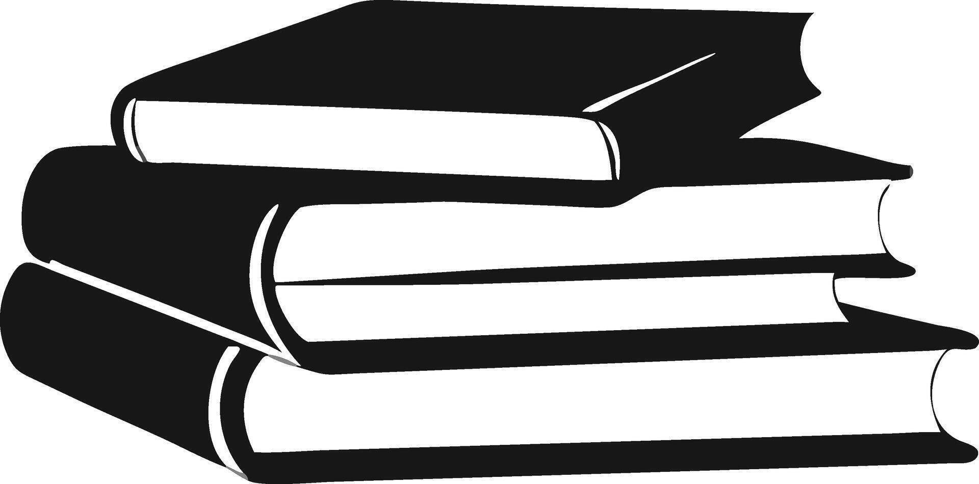 Stack Of Books Monochrome Education Illustration vector