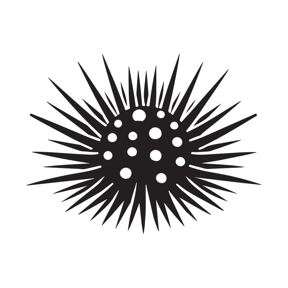 Artistic Black Sea Urchin Silhouette for Designers vector