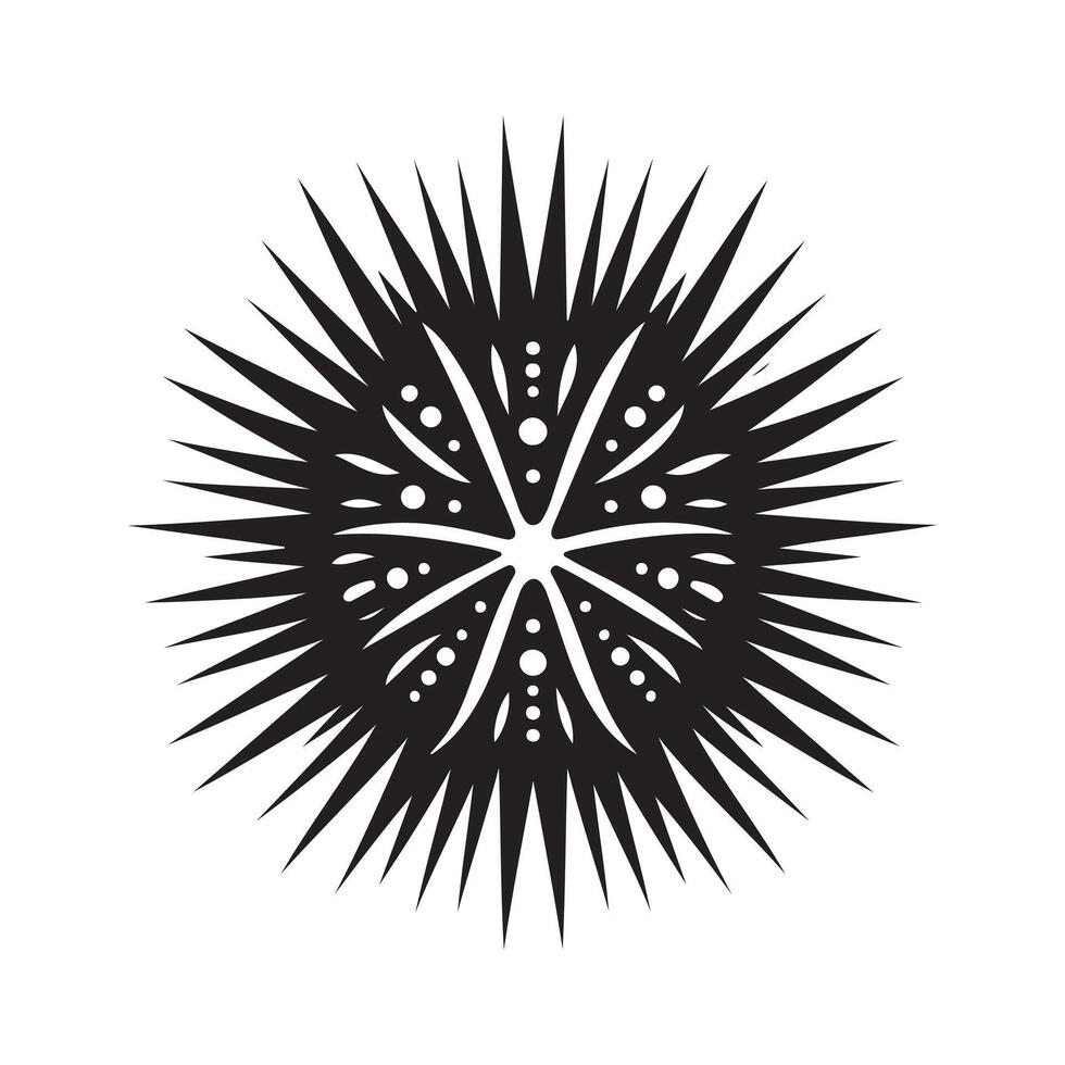 Simple Sea Urchin Black Design for Logos vector