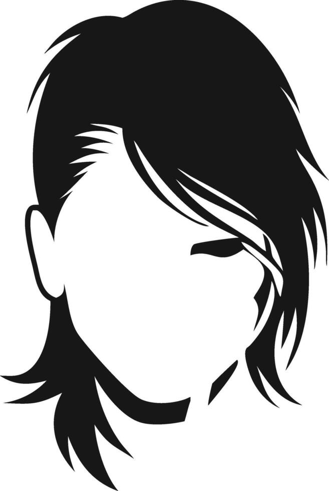 Stylish Haircut Black And White Design vector
