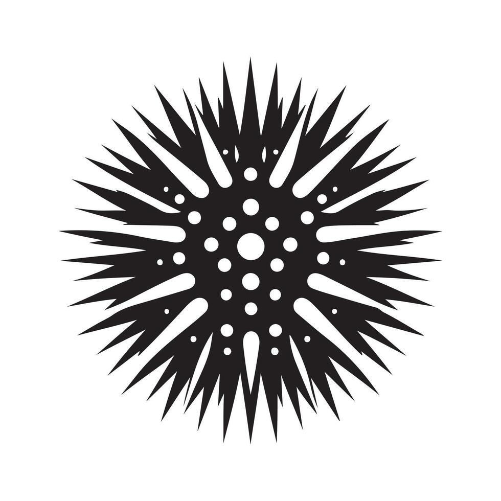 Nature Inspired Sea Urchin Black Design vector