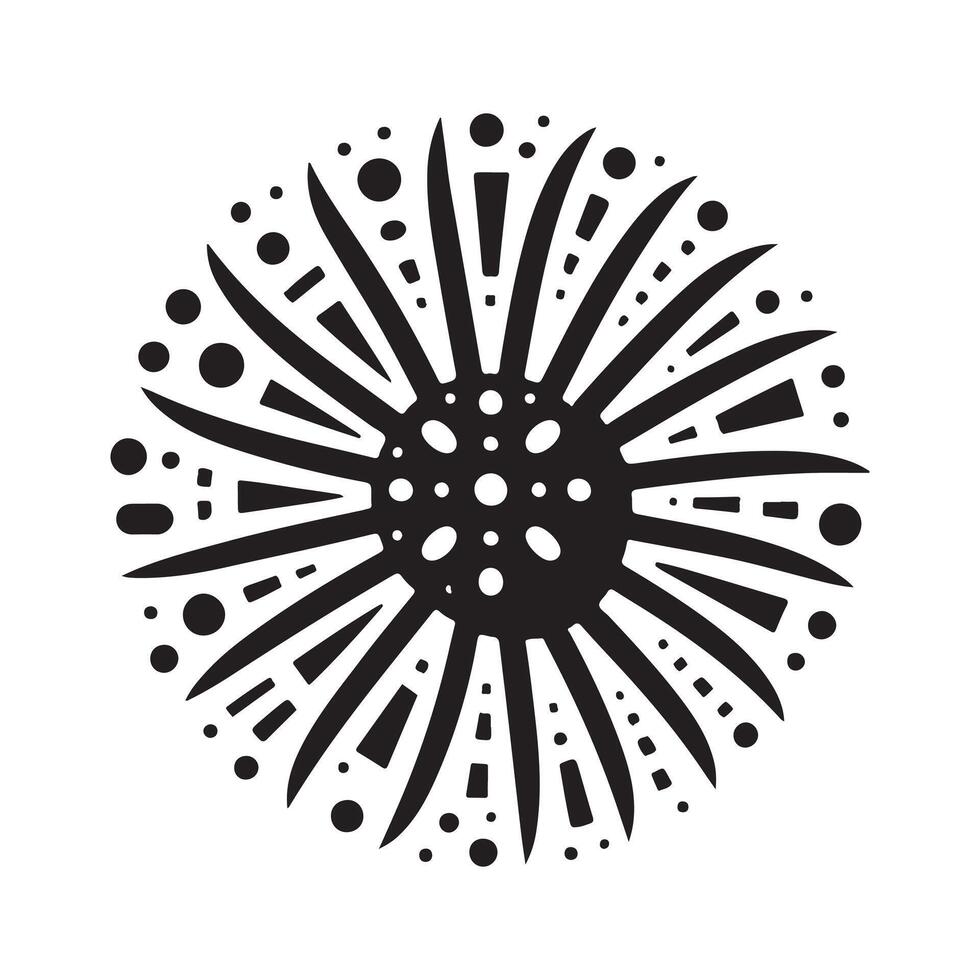 Sea Urchin Silhouette Black for Digital Art vector