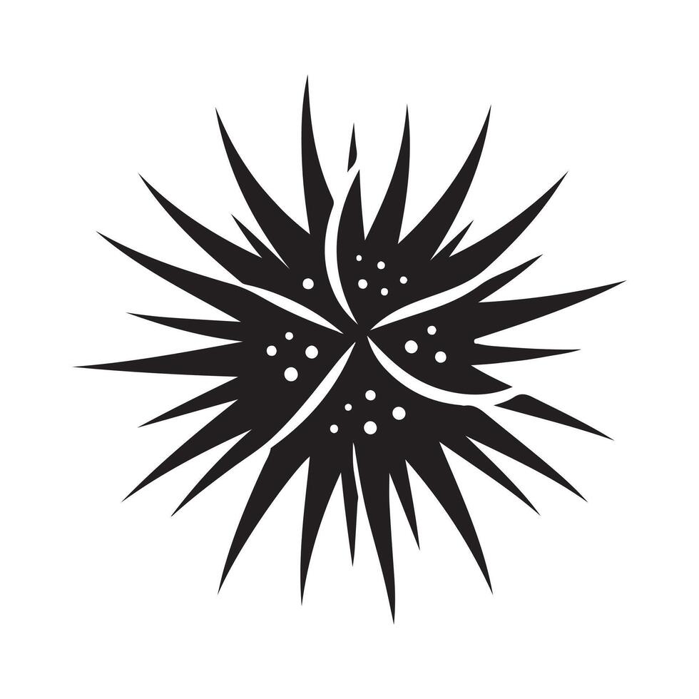 Unique Black Sea Urchin Silhouette for Artistic Creations vector