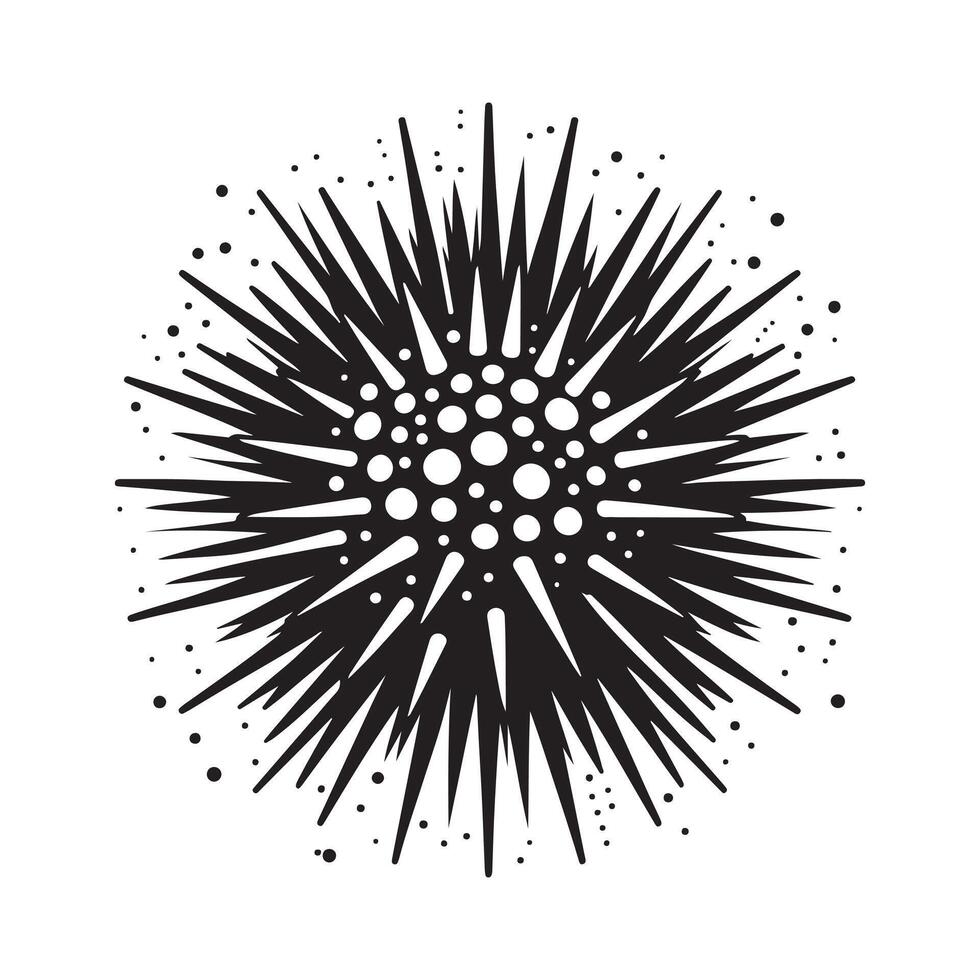 Black Sea Urchin Silhouette for Graphic Designers vector