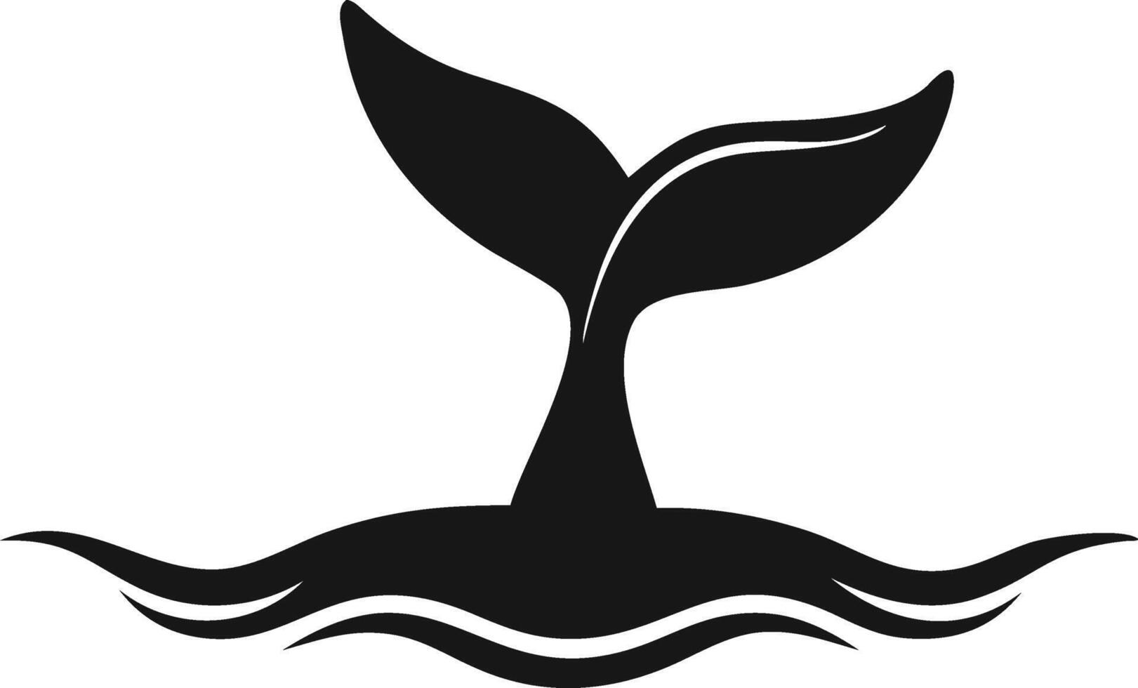 Whale Tail Above Sea Waves vector