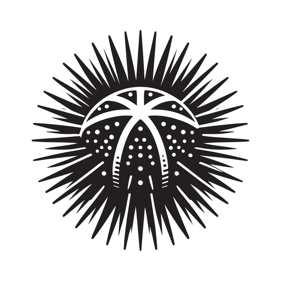 Sea Urchin Silhouette for Eco-Friendly Branding vector