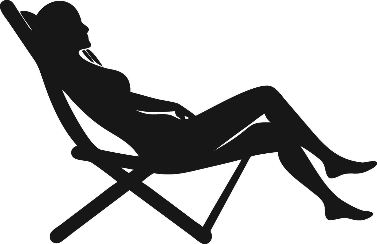 Woman Relaxing In Chair Silhouette Illustration vector