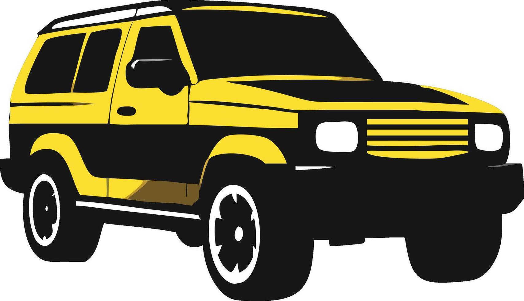 Yellow And Black Suv Illustration vector