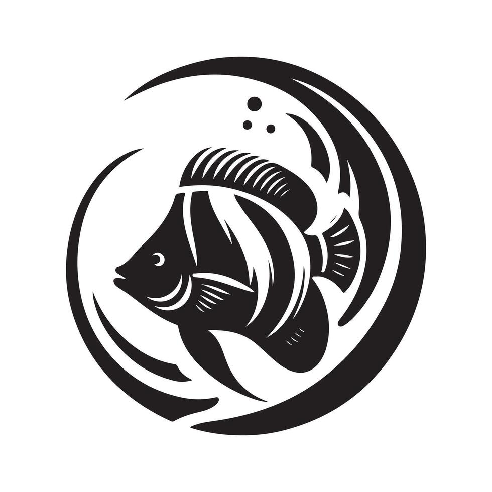 Abstract Moorish Idol Silhouette for Modern Designs vector