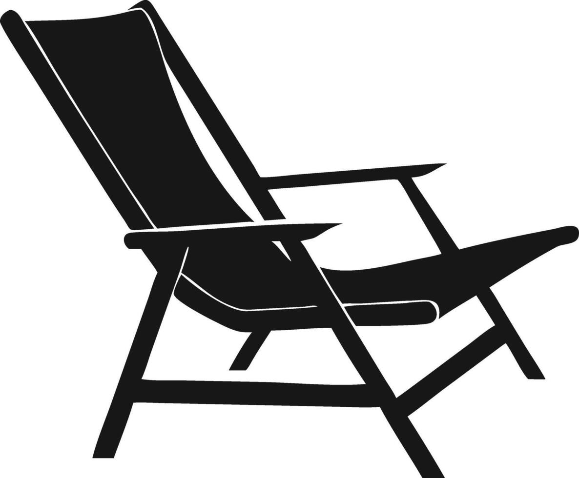 Graphic Of Beach Chair Silhouette vector