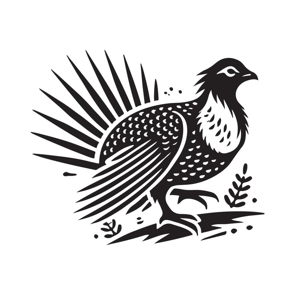 Bold Greater Sagegrouse Black for Designs vector