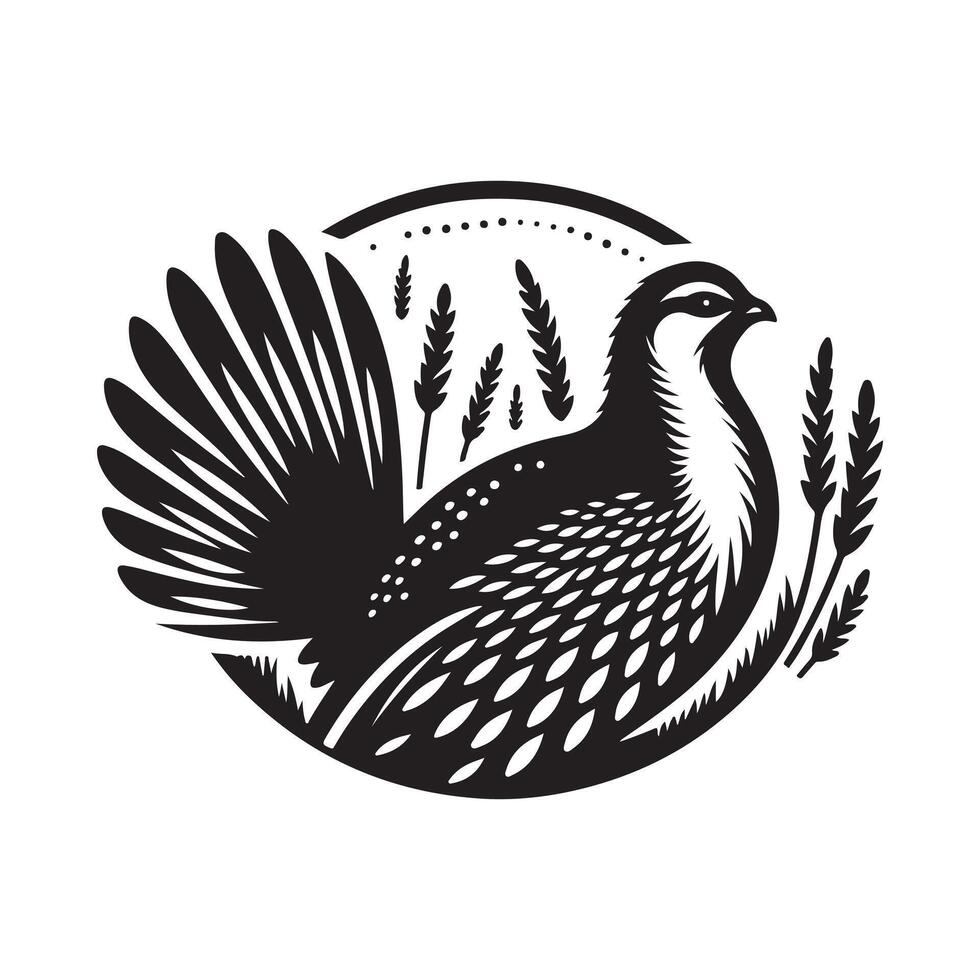 Black Greater Sagegrouse for Digital Art Projects vector