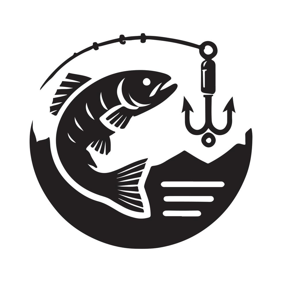 Nature-Inspired Climbing Perch Fish Black Design vector