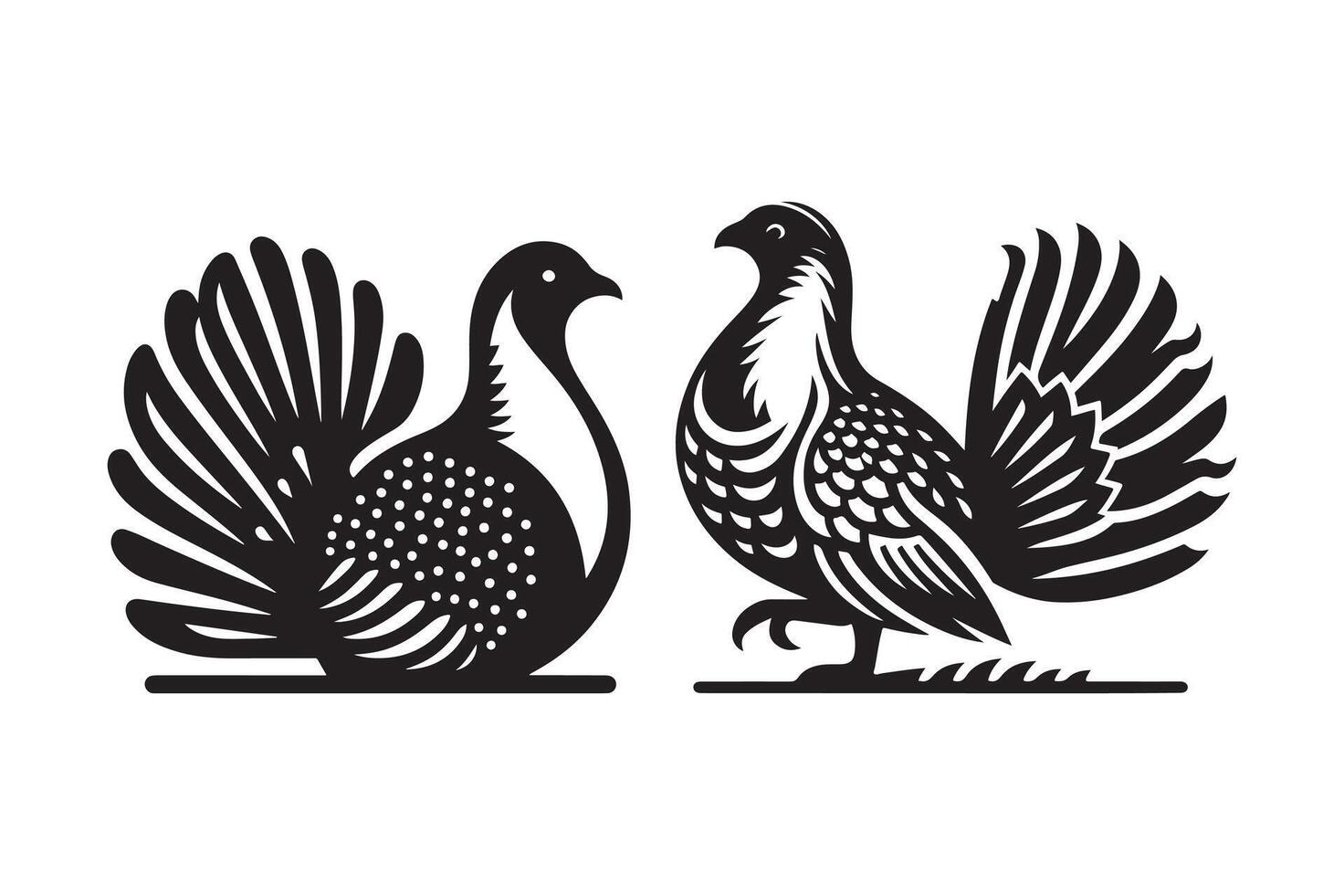 Black Greater Sagegrouse Silhouette for Unique Branding 4o mini vector