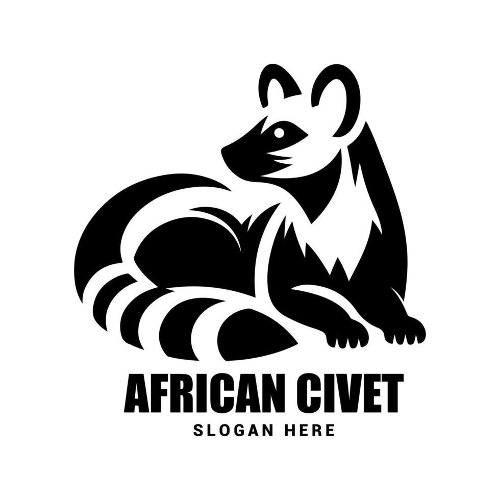 Modern African Civet Black for Print Projects vector