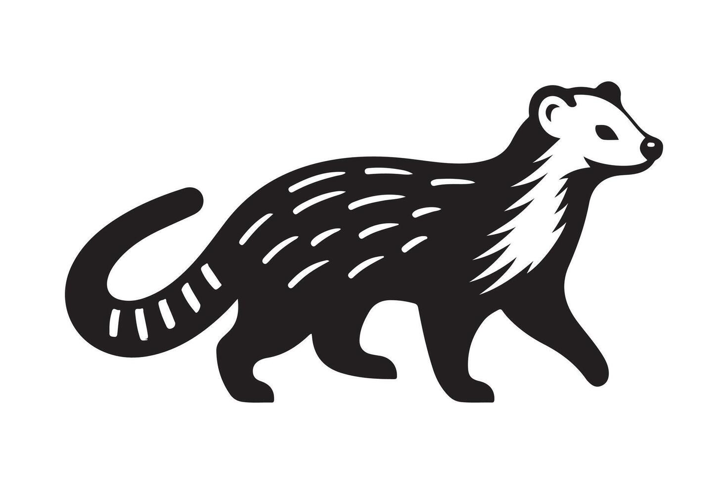 Elegant African Civet Silhouette for Invitations vector