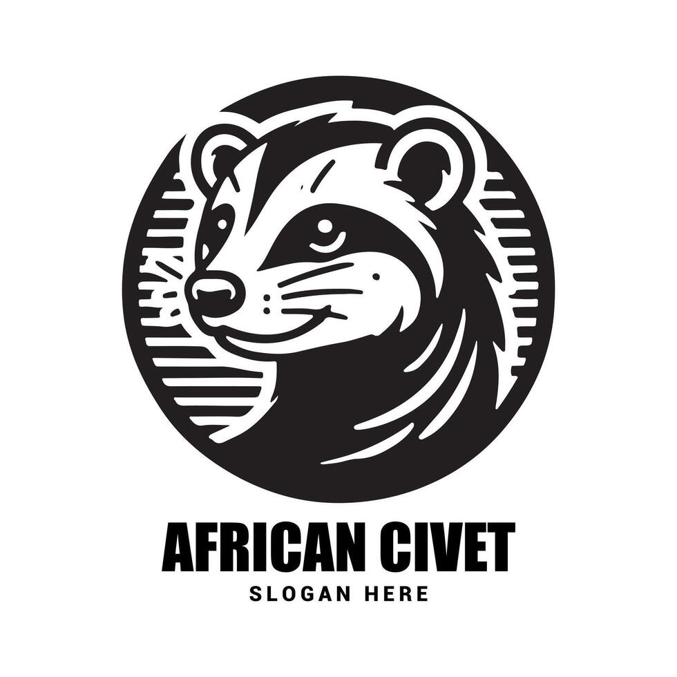 African Civet Silhouette Black for Visual Projects vector