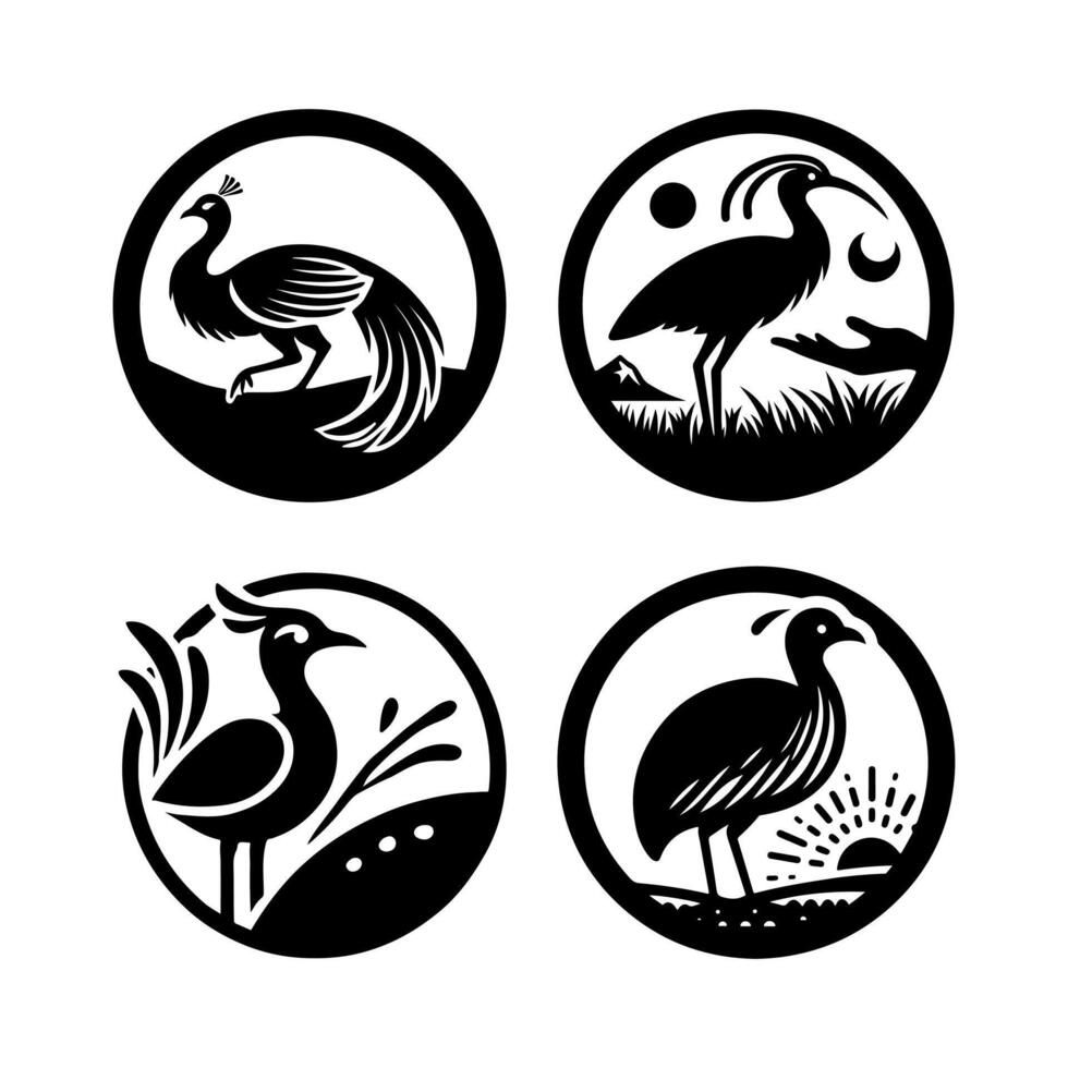 Tinamou Silhouette Black for Digital Art vector