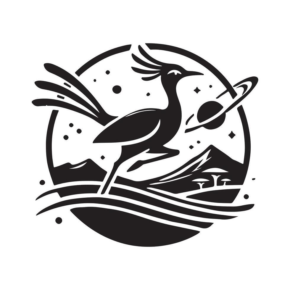 Nature Inspired Tinamou Black Design vector