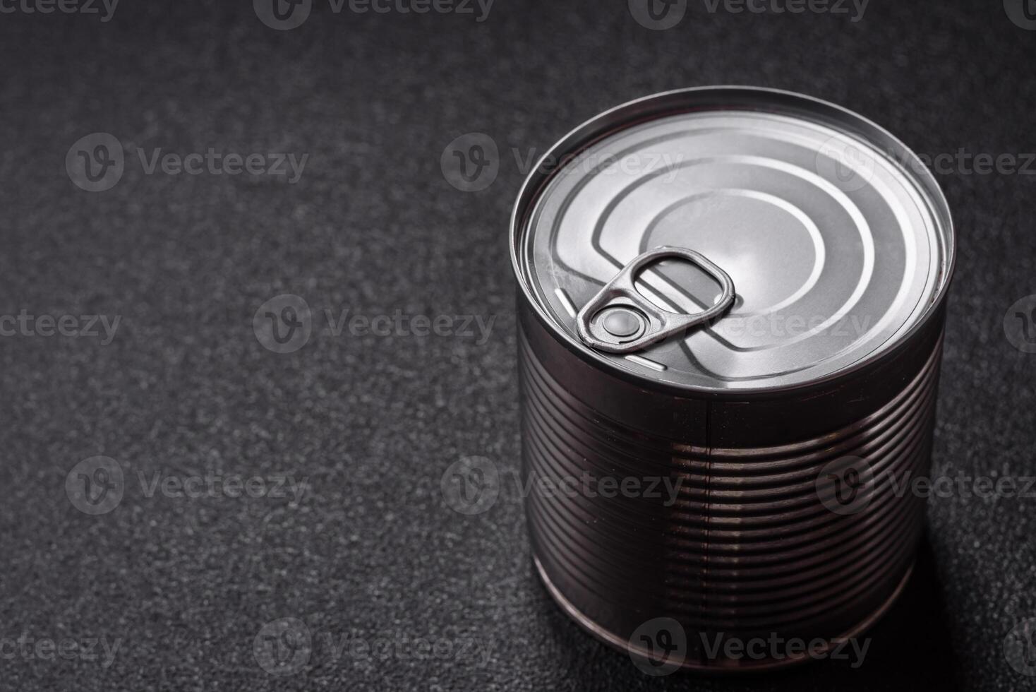 Can with canned food photo
