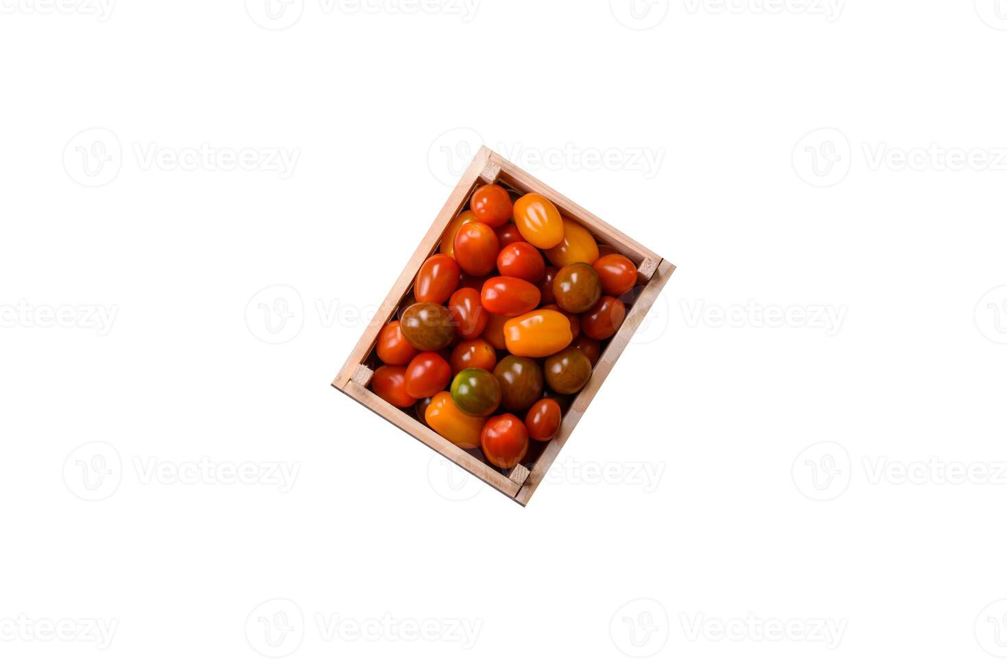 Tomatoes of different colors isolated on white photo
