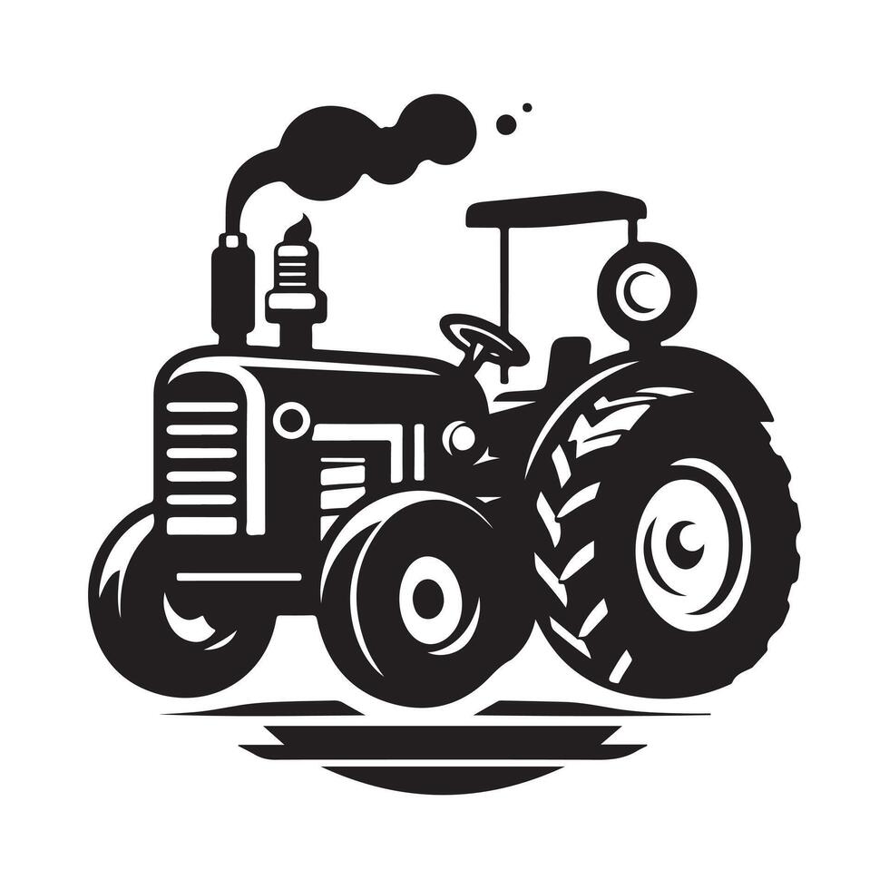 Farm Tractor Silhouette for Business Card Designs vector