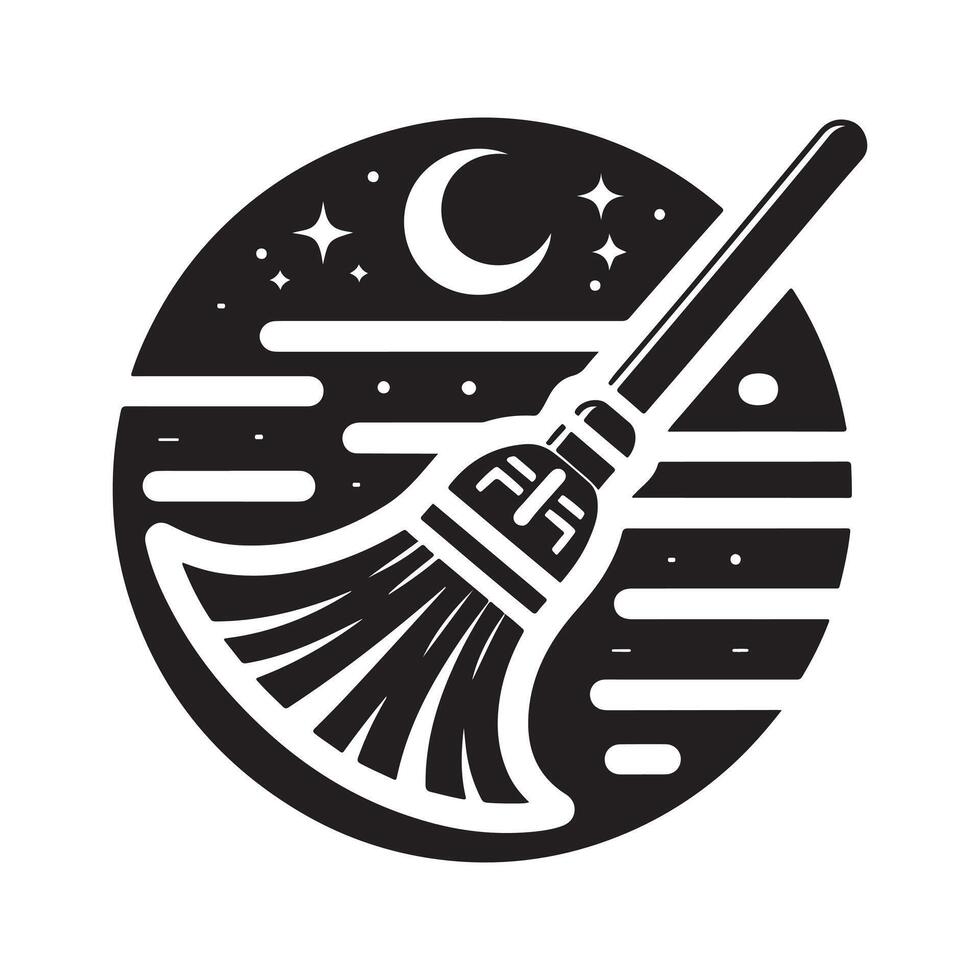 Customizable Broom Silhouette for Designers vector