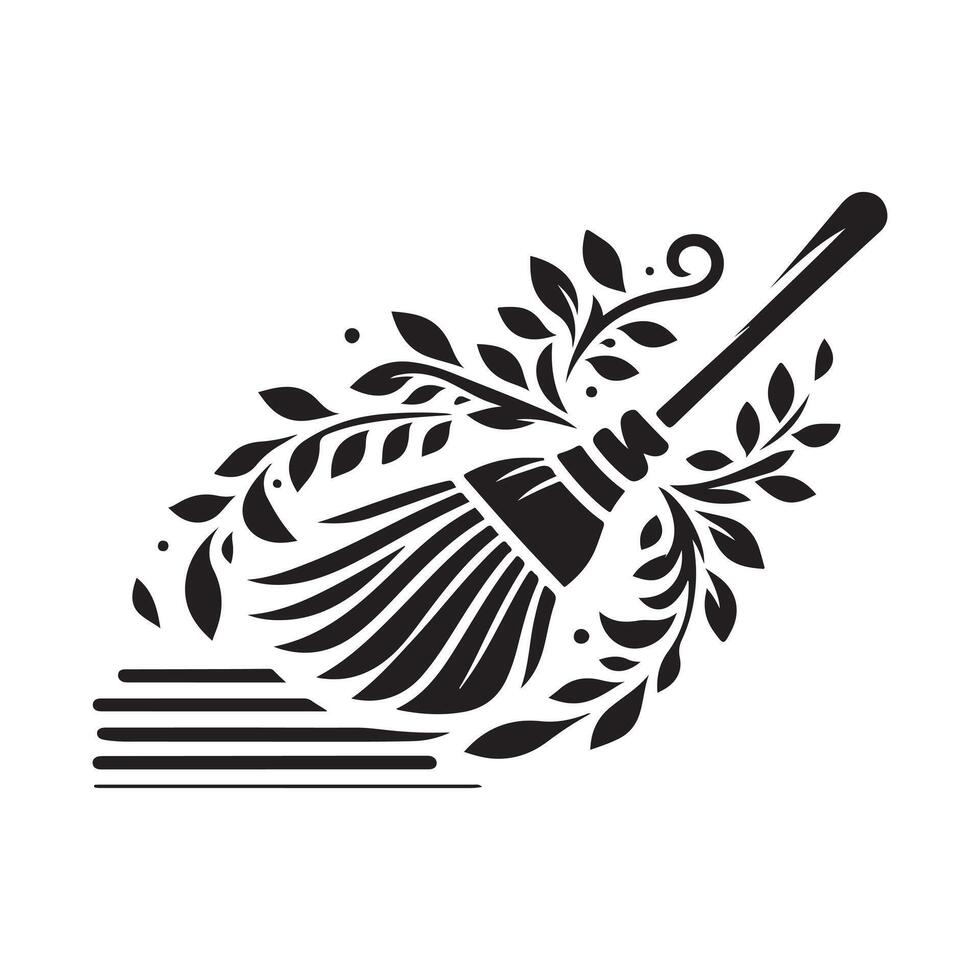 Clean Broom Black for Digital Artwork vector