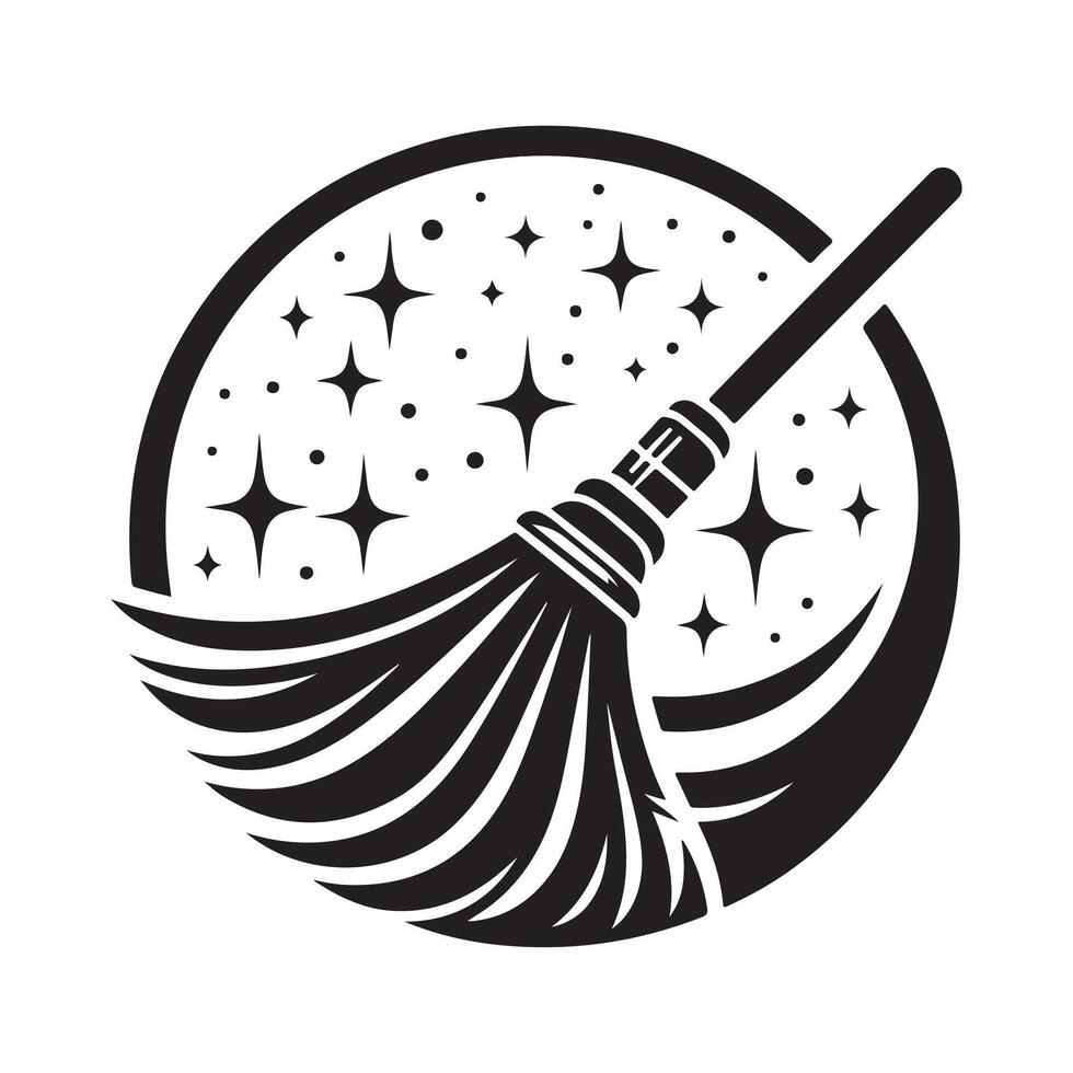 Broom Black for Creative Graphic Designs vector