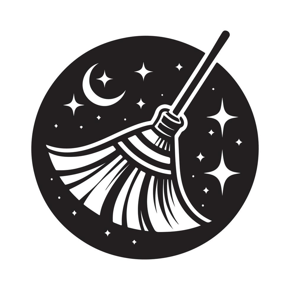 Broom Silhouette for Marketing Designs vector