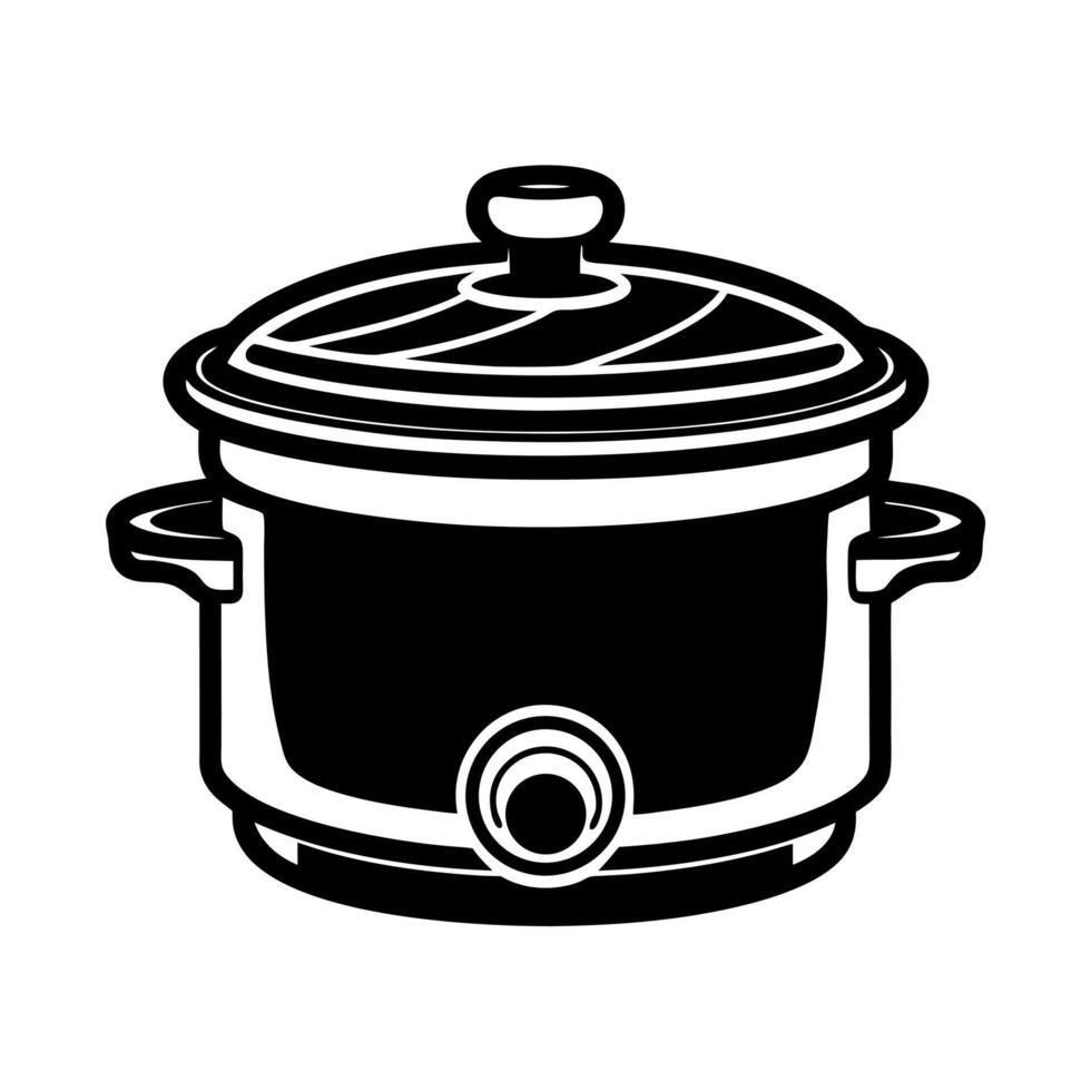Kitchen Slow Cooker Outline vector