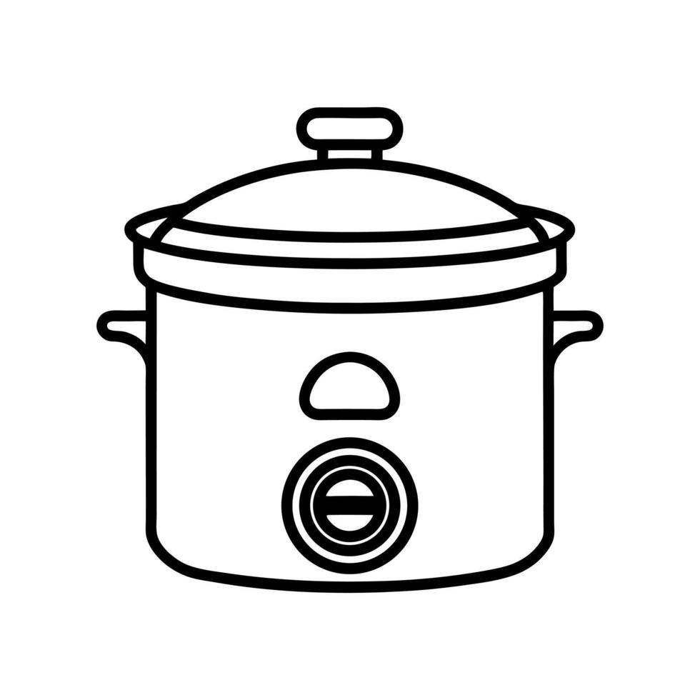 Slow Cooker Outline for Food Graphics vector