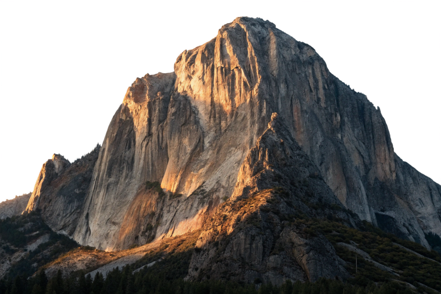 Majestic Mountain Peak at Sunset Golden Hour Dramatic Rock Face Steep Cliffs Rugged Terrain png