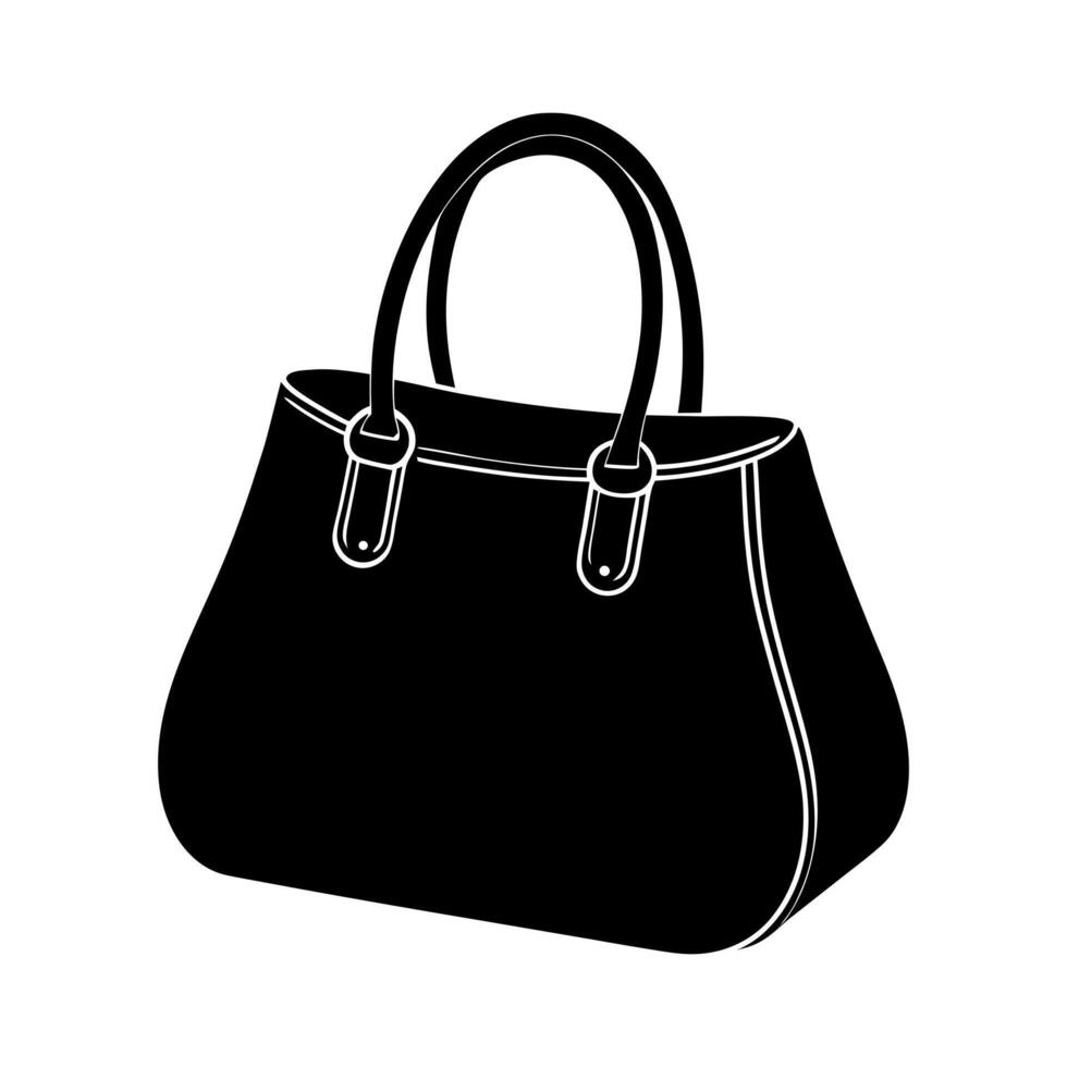 Black Handbag Art for Digital Use vector