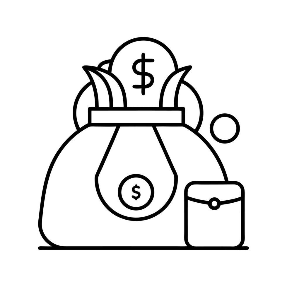 Chic Handbag Outline for Graphics vector