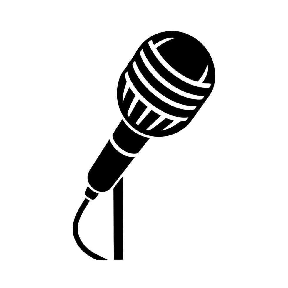Modern Microphone Black Silhouette vector