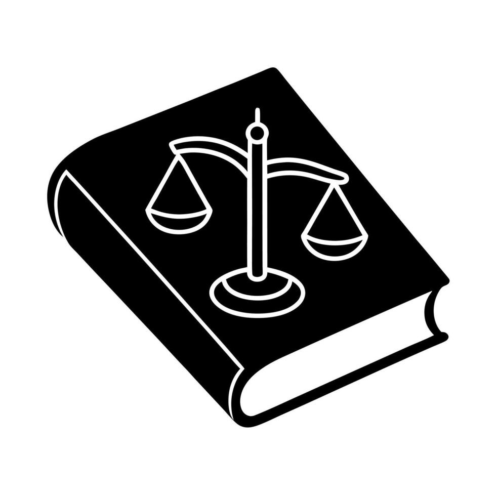 Monoline Law Book Illustration for Designers vector