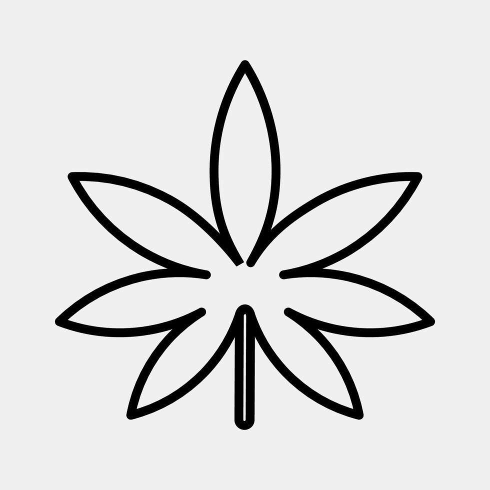 Icon cannabis. Plant leaves elements. Icon in line style. vector